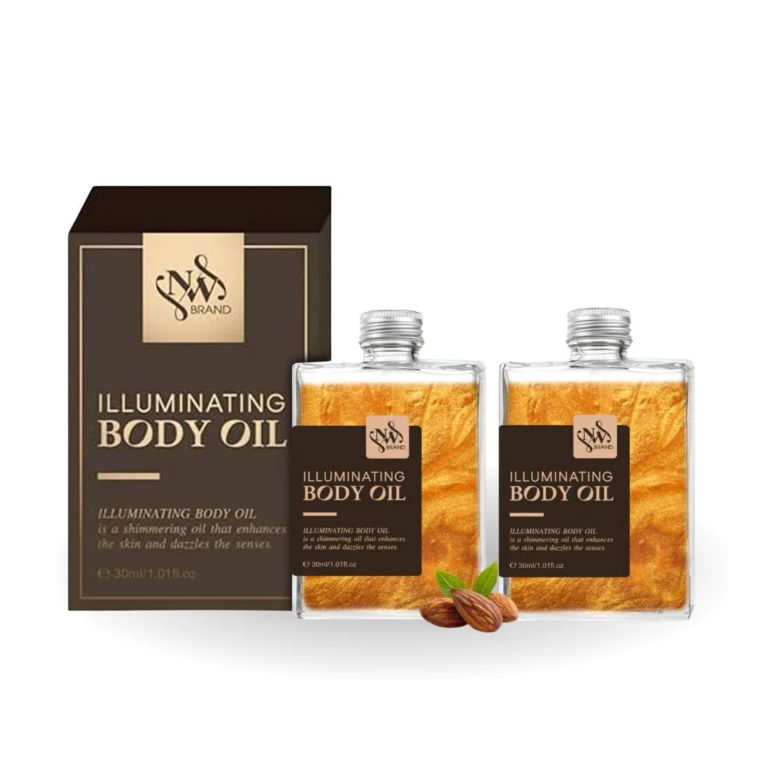 Набор мерцающего масла для тела Glow Body Oil с золотым шиммером, 2 x 30 мл Nw Brand