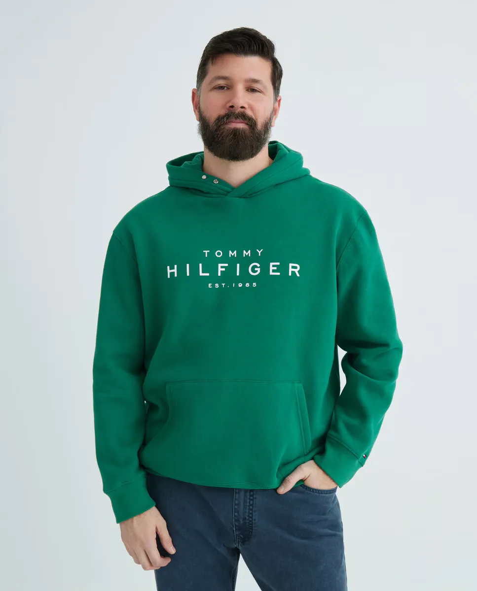 

Толстовка с принтом логотипа больших размеров Tommy Hilfiger, зеленый