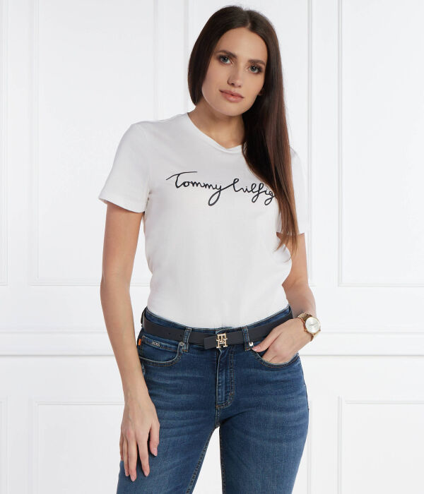 Футболка reg c-nk подпись Regular fit Tommy Hilfiger, белый — фото 3