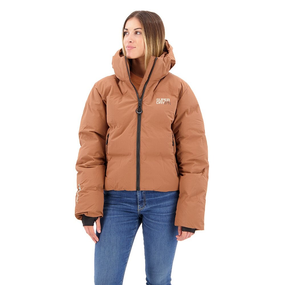 

Куртка Superdry Boxy Puffer, коричневый