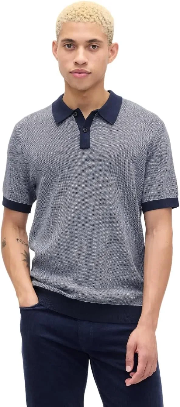 

GAP мужской поло с коротким рукавом Birdseye