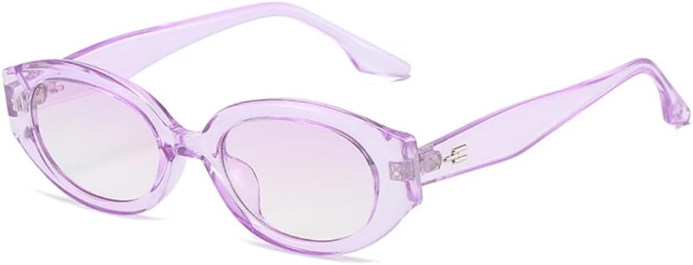 

Популярные модные овальные женские солнцезащитные очки класса люкс в стиле ретро, ​​гелевые цветные очки с защитой от УФ-излучения UV400, мужские очки с заклепками UUPTTPL, Purple Purple