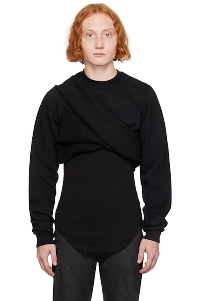

Черная толстовка Porterville с вырезом Rick Owens DRKSHDW