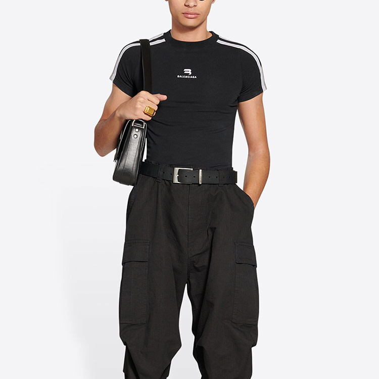 Футболка мужская Balenciaga спортивная, черный / белый — фото 3
