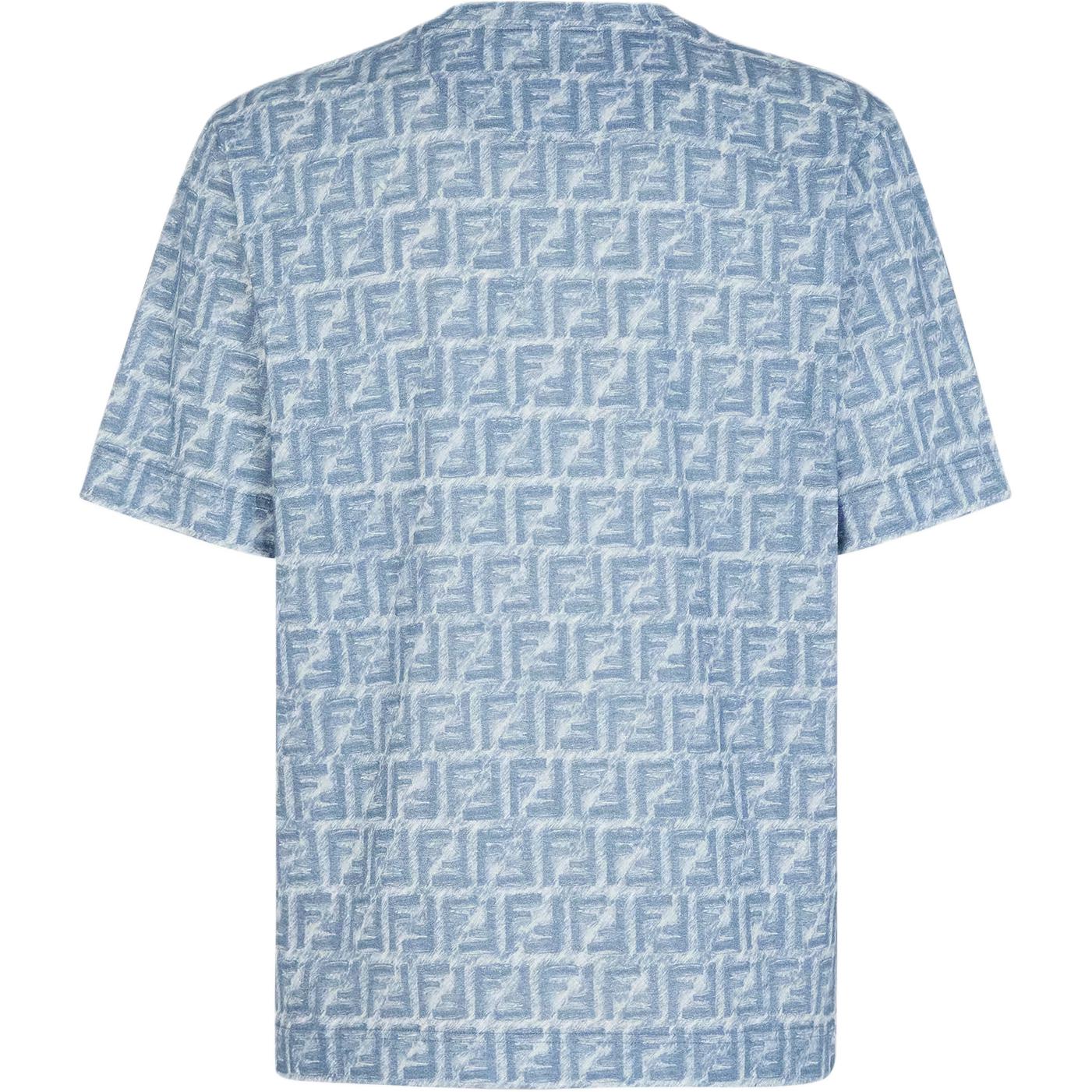 Джемперная футболка ff jacquard FENDI, синий — фото 4