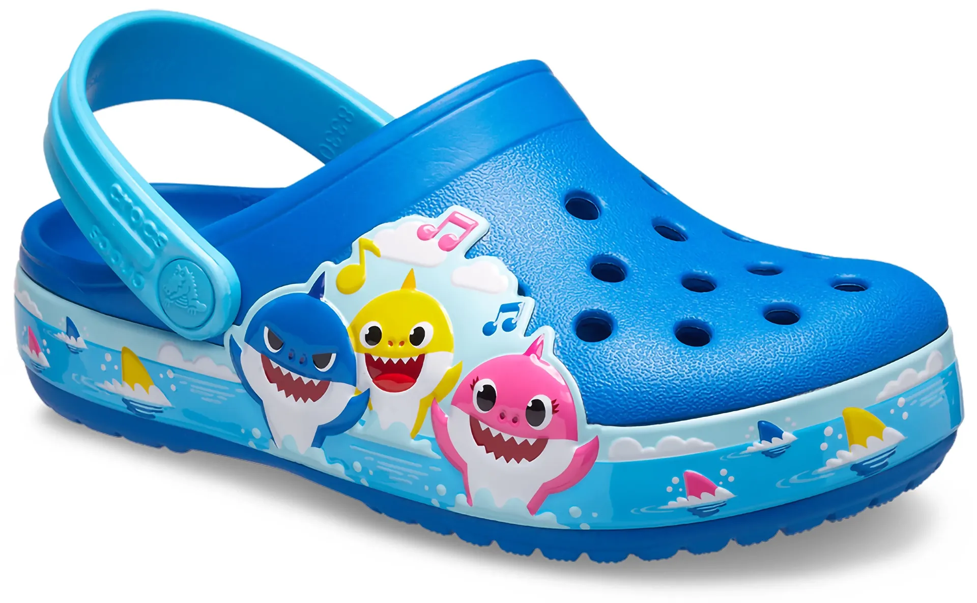 

Сабо Crocs "Baby Shark", детская обувь, летняя обувь, купальная обувь с поворотным ремешком на пятке, синий