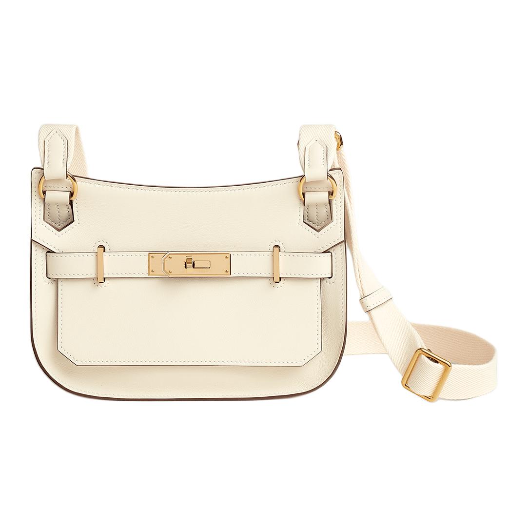

HERMES Сумка через плечо Jypsiere Swift Calfskin, мини-кроссбоди для женщин, кремово-белый