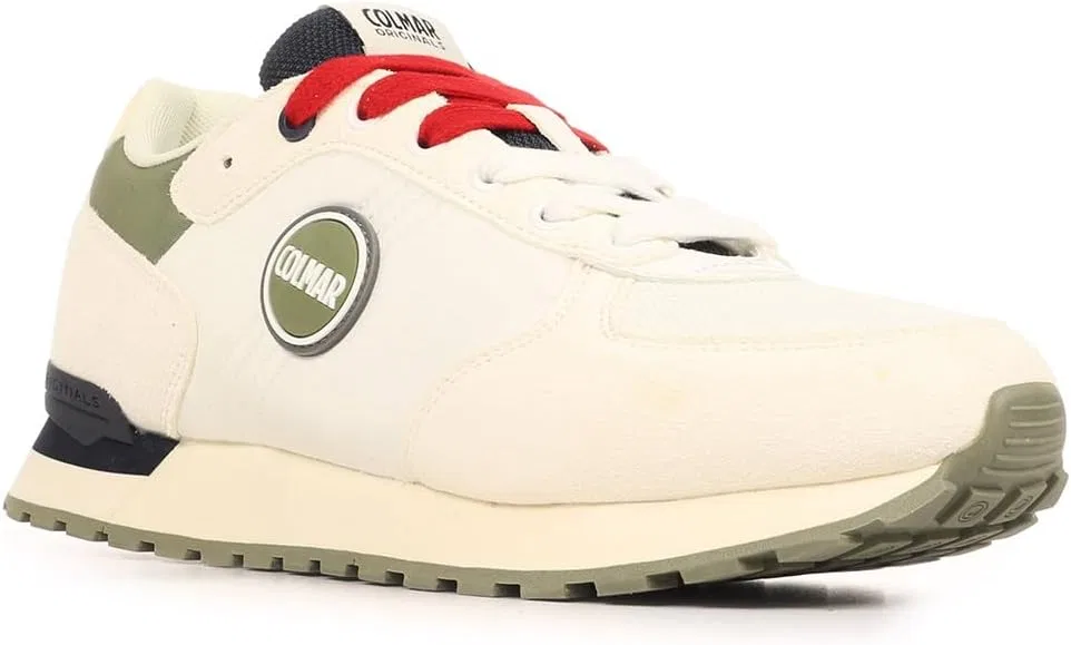 Мужские низкие кроссовки COLMAR Travis Authentic, White Military Green Navy — фото 4