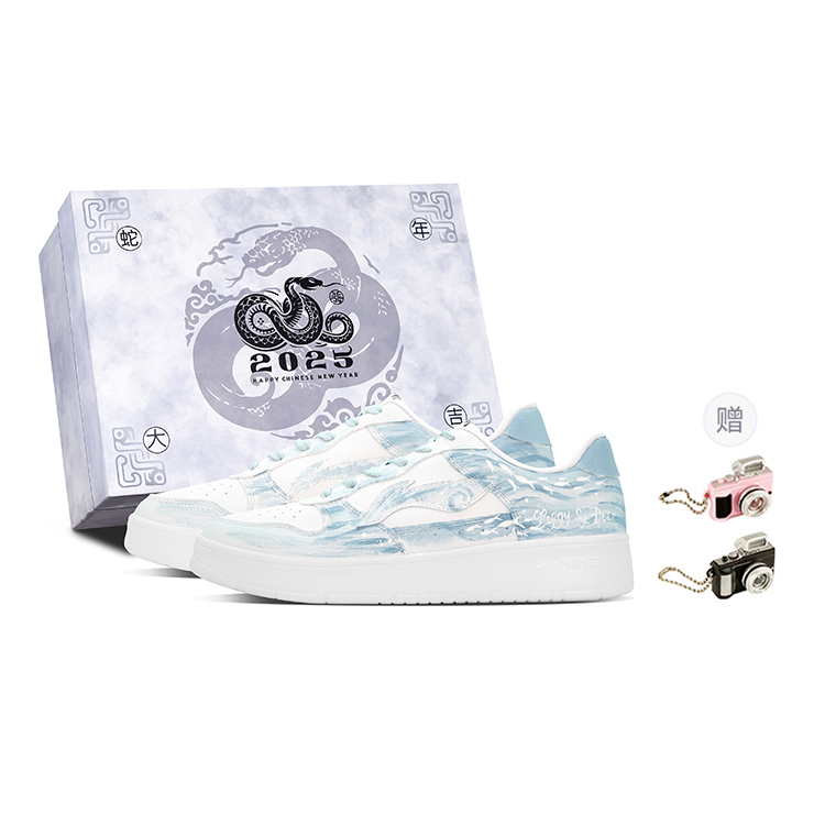 

LINING Скейтерские кроссовки мужские low top белые синие Abrasion Resistant Coverage