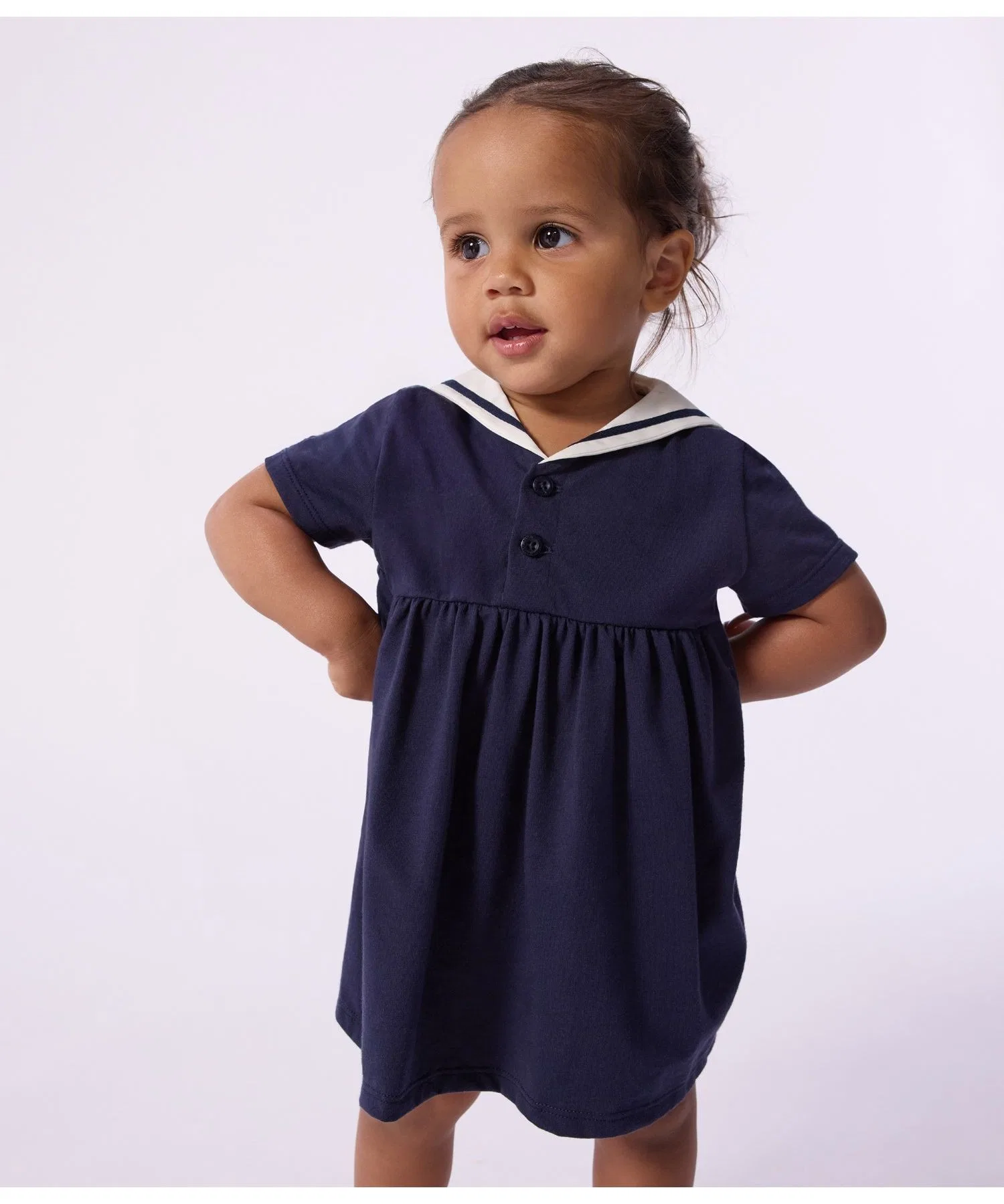 Детское платье-матроска Petit Bateau тёмно-синее