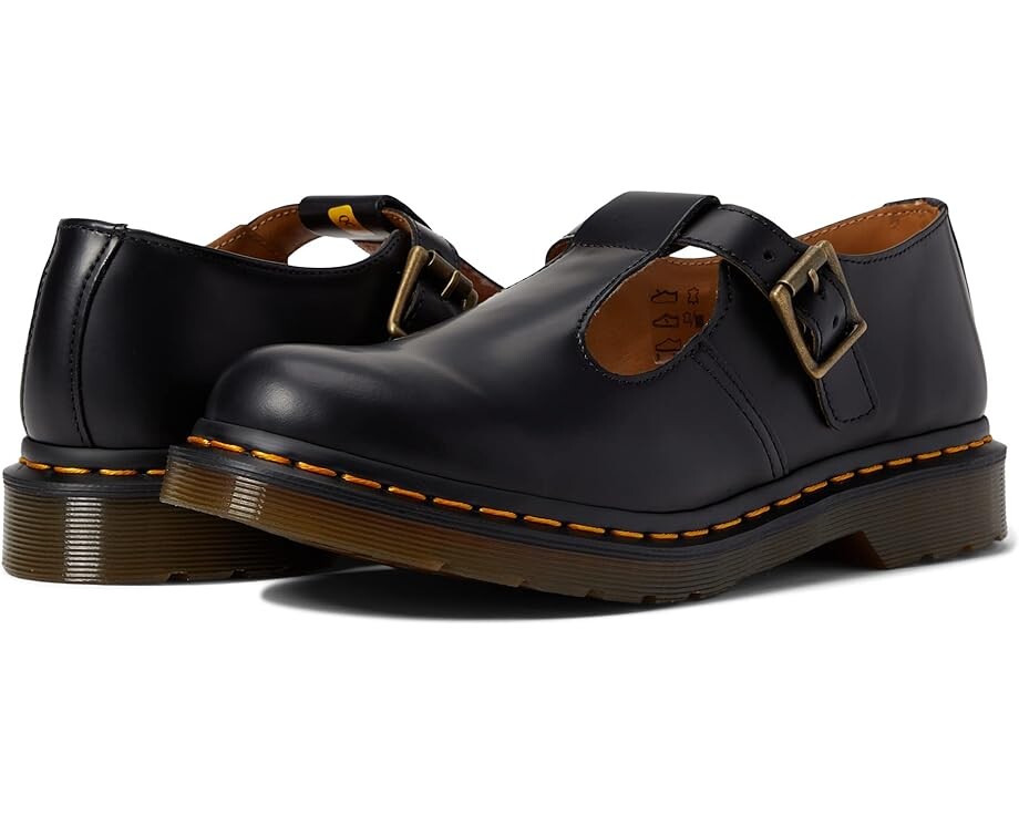 

Лоферы Dr. Martens Polley T-Bar Mary Jane, цвет Black Smooth