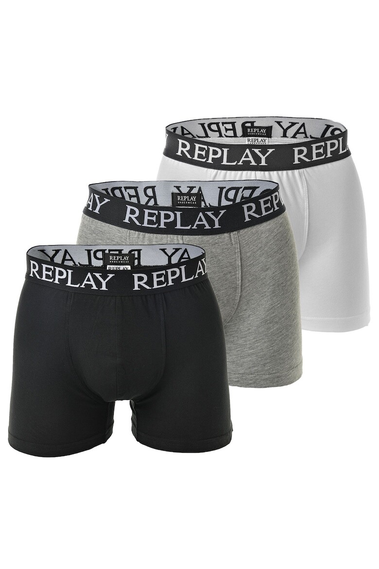 

Боксеры на резинке на талии – 3 пары Replay, черный