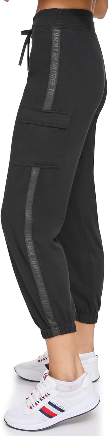 Женские флисовые джоггеры Tommy Hilfiger с боковыми лентами, Black — фото 3