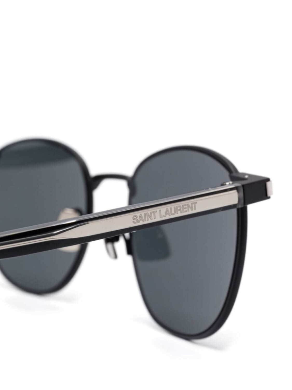 Солнцезащитные очки Saint Laurent Eyewear в круглой оправе, серый — фото 3