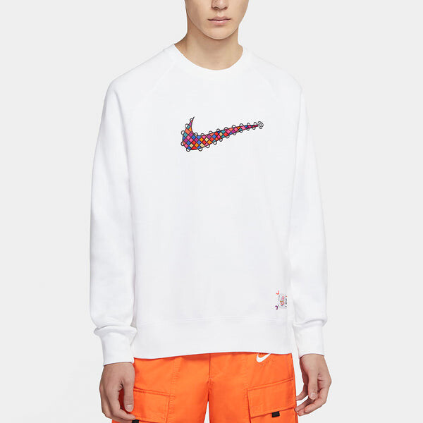 Толстовка Nike MENS Sportswear Casual Sports Crew-neck White, белый — фото 4