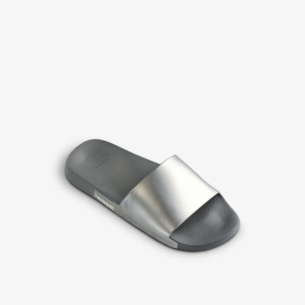 Классические металлические резиновые слайдеры Havaianas, серый — фото 3