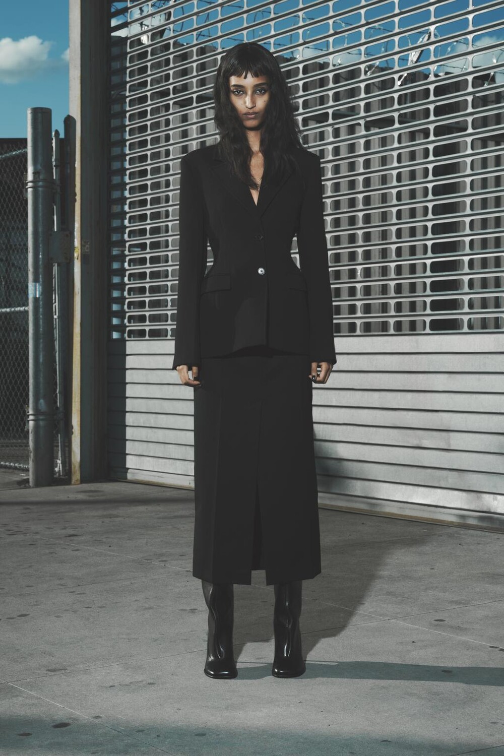 

Юбка-карандаш с разрезом ZARA, черный