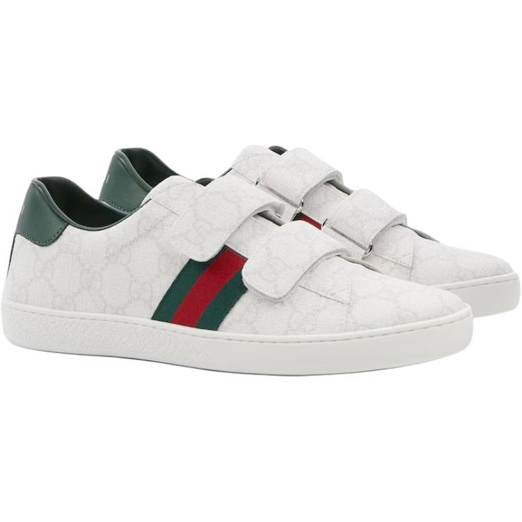 GUCCI Детские низкие скейтерские кроссовки ACE белые — фото 4