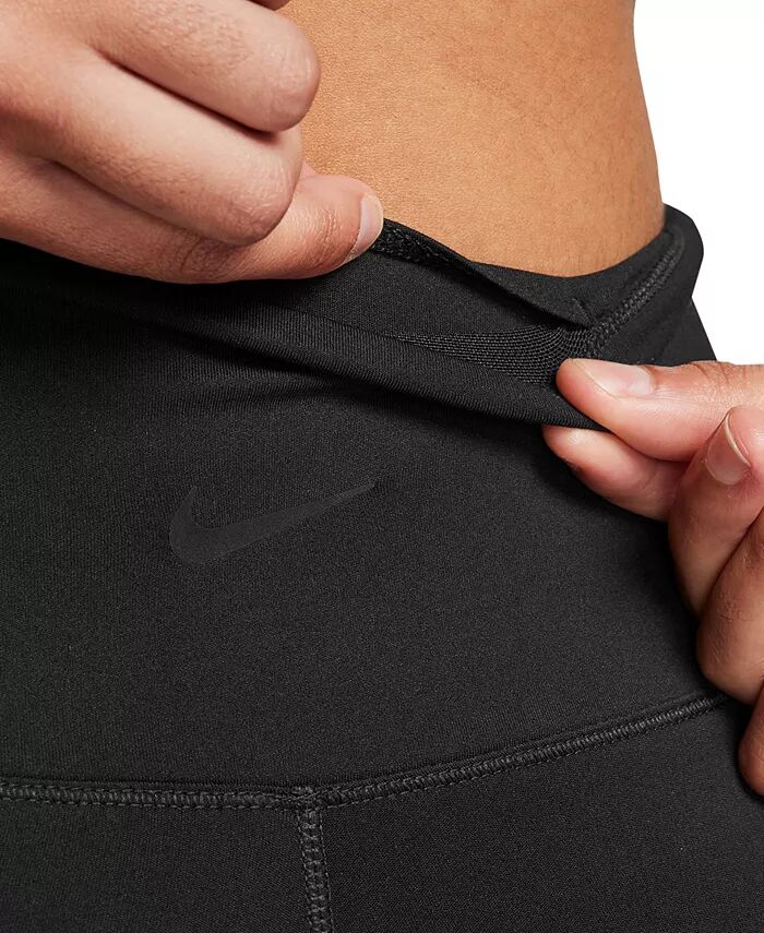 Женские байкерские шорты One с высокой талией 5 дюймов Nike, черный — фото 4