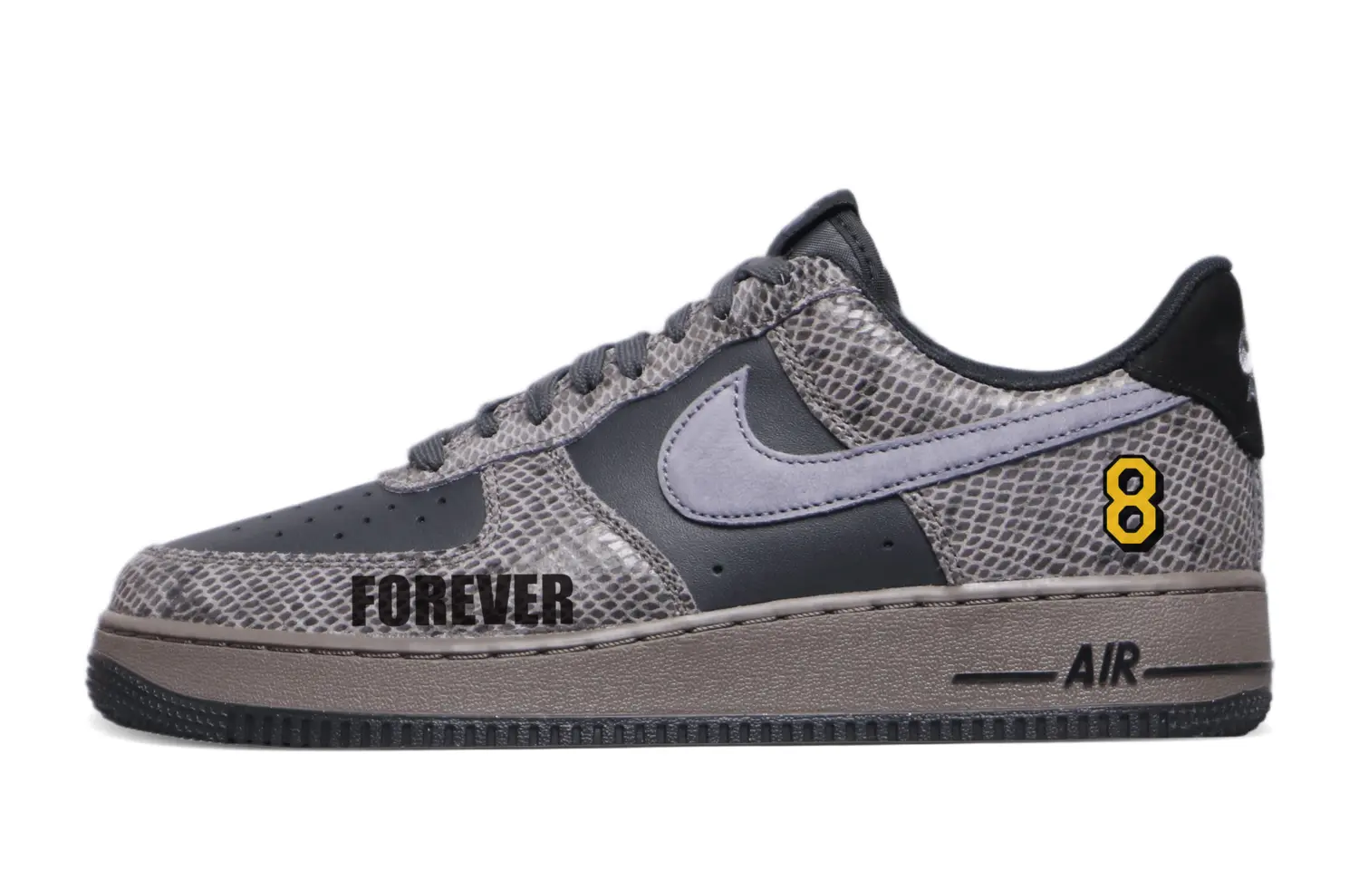 

Nike Кроссовки Air Force 1 с низким верхом, противоскользящие, износостойкие, мужские, цвет: черный, серый, желтый