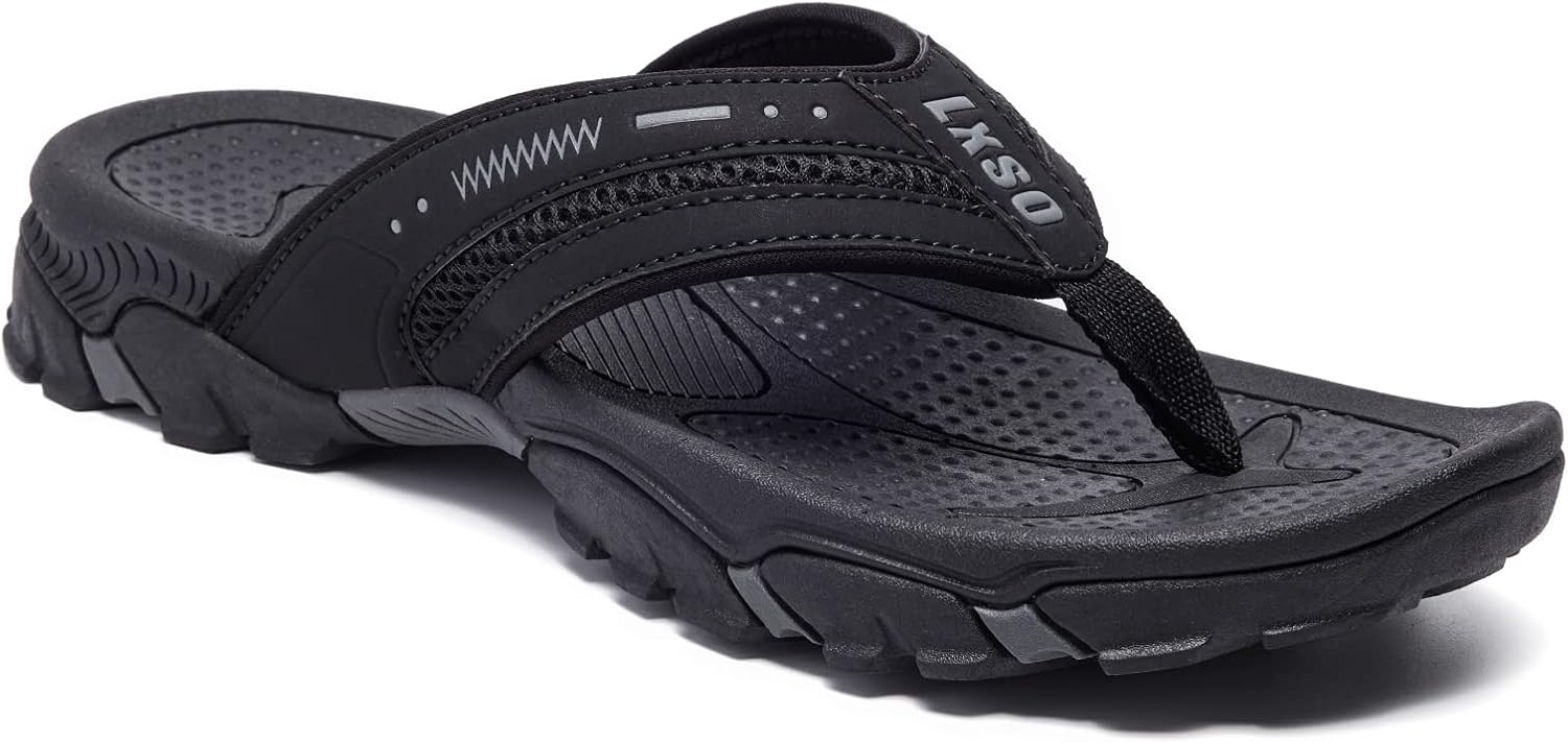 

Мужские пляжные шлепанцы с поддержкой свода, водонепроницаемые тапочки Lxso, черный