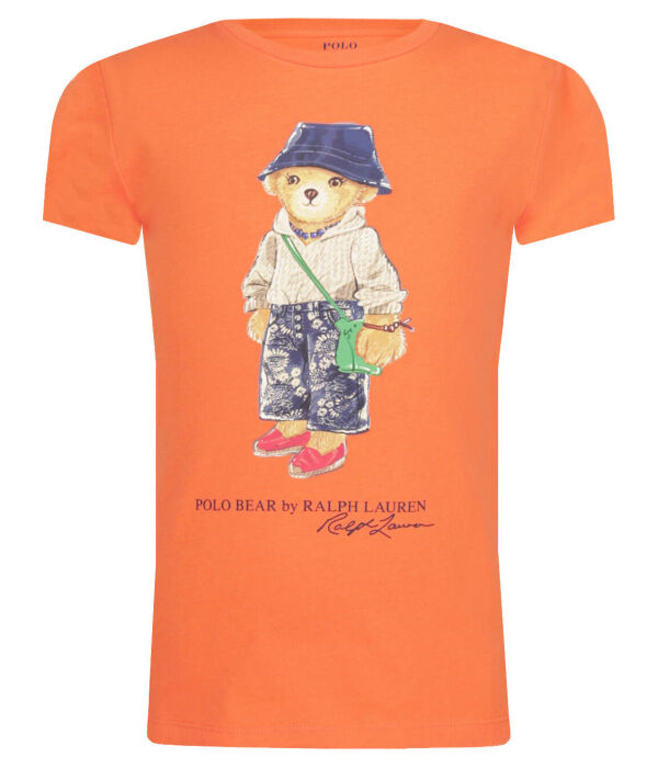 

Футболка детская Polo Ralph Lauren с фирменным медведем, оранжевый