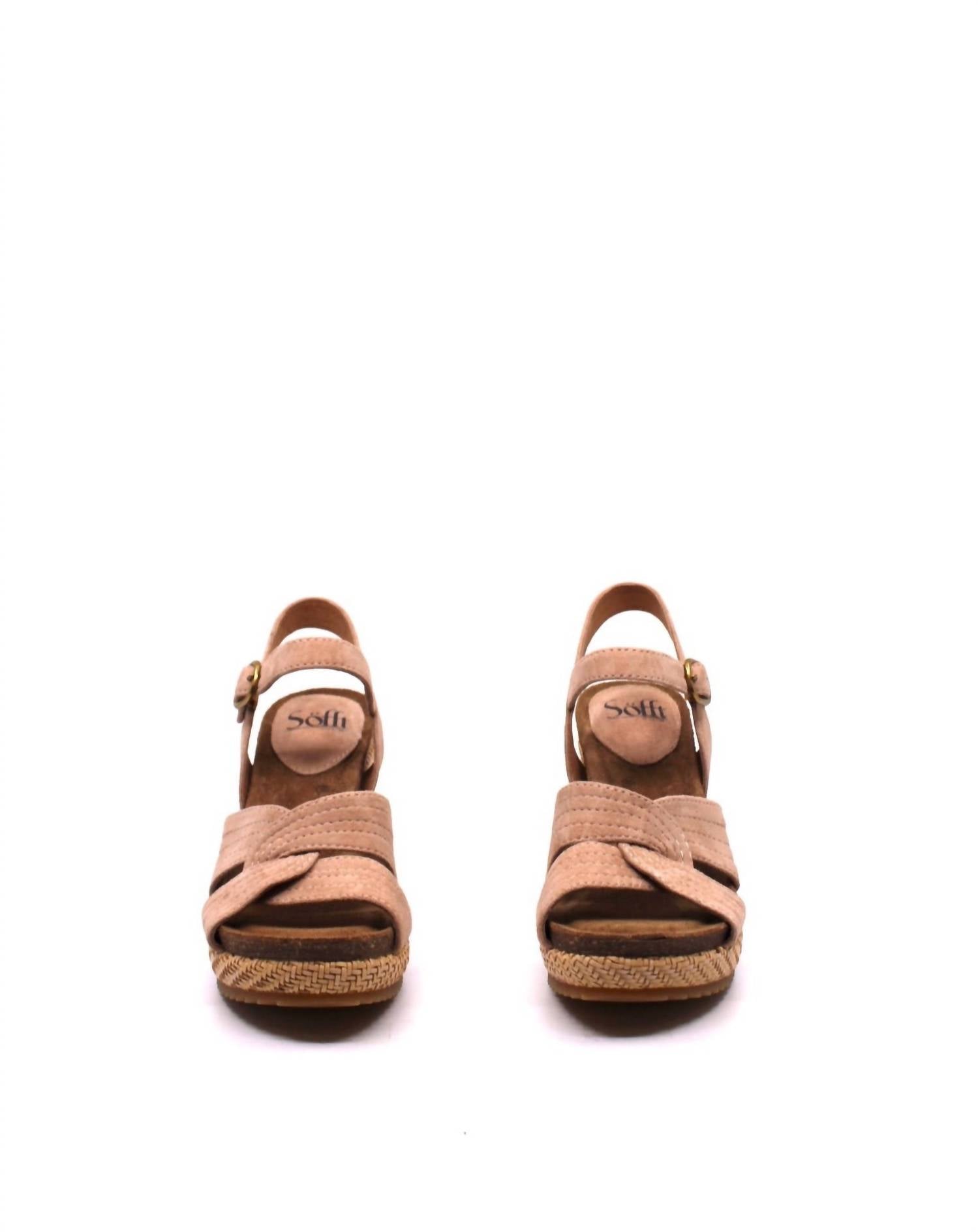 Женские босоножки на танкетке Clarissa Camelia в цвете Blush Sofft — фото 3