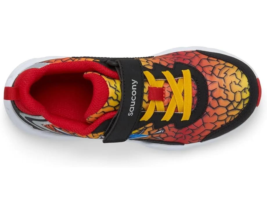 Кроссовки Saucony Kids Flash A/C 3.0 Sneakers (Toddler/Little Kid/Big Kid), Black/Red/Yellow — фото 2