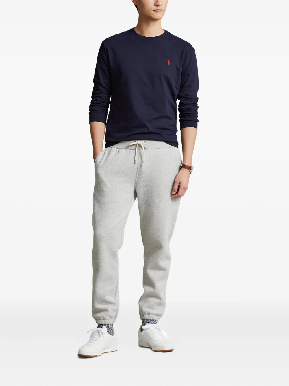 Вышитая футболка с длинными рукавами Polo Ralph Lauren, синий — фото 2