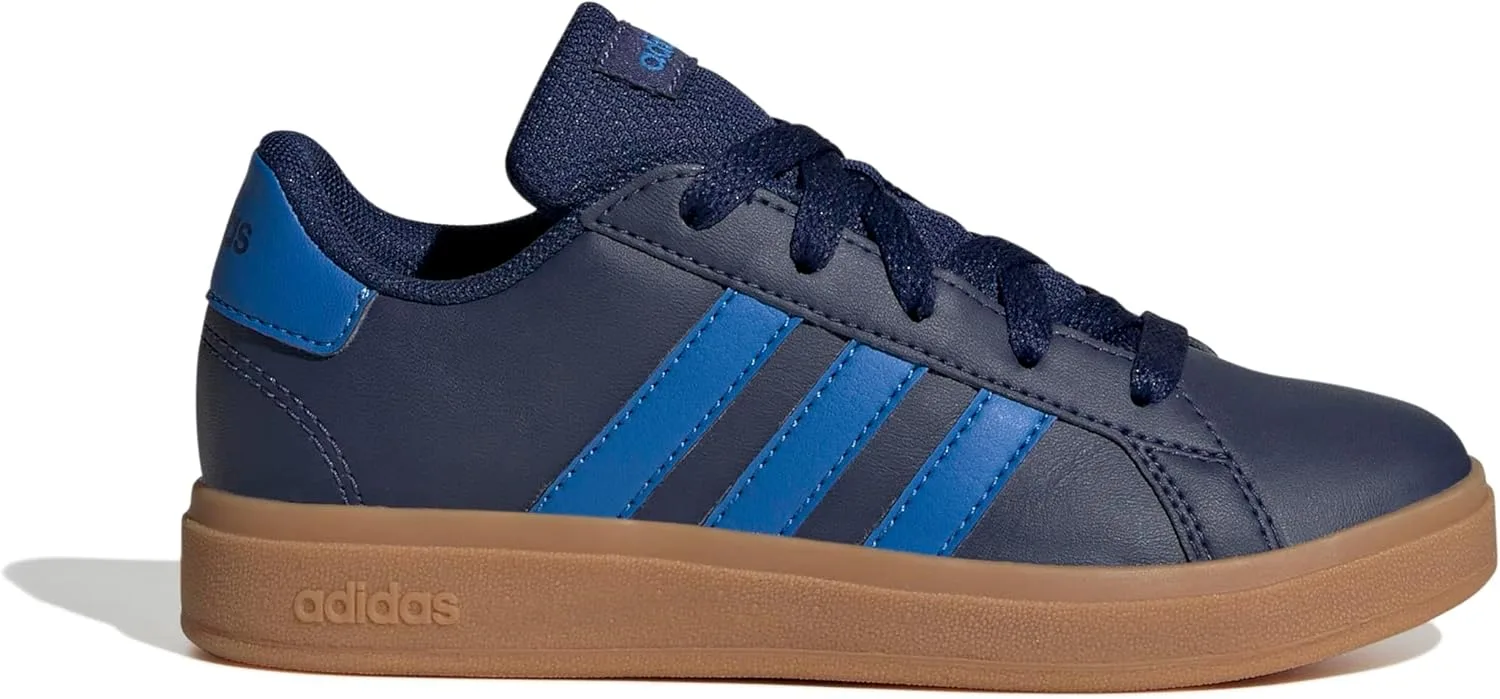 Теннисные кроссовки унисекс Kinder Grand Court Lifestyle на шнуровке, теннисные кроссовки adidas, темно-синий — фото 2