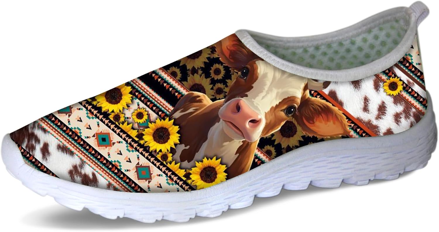 

Мужские кроссовки Forchrinse Moon Star, женские прогулочные слипоны, спортивные кеды в патриотическом стиле, дышащие, South Indian Navajo Cow