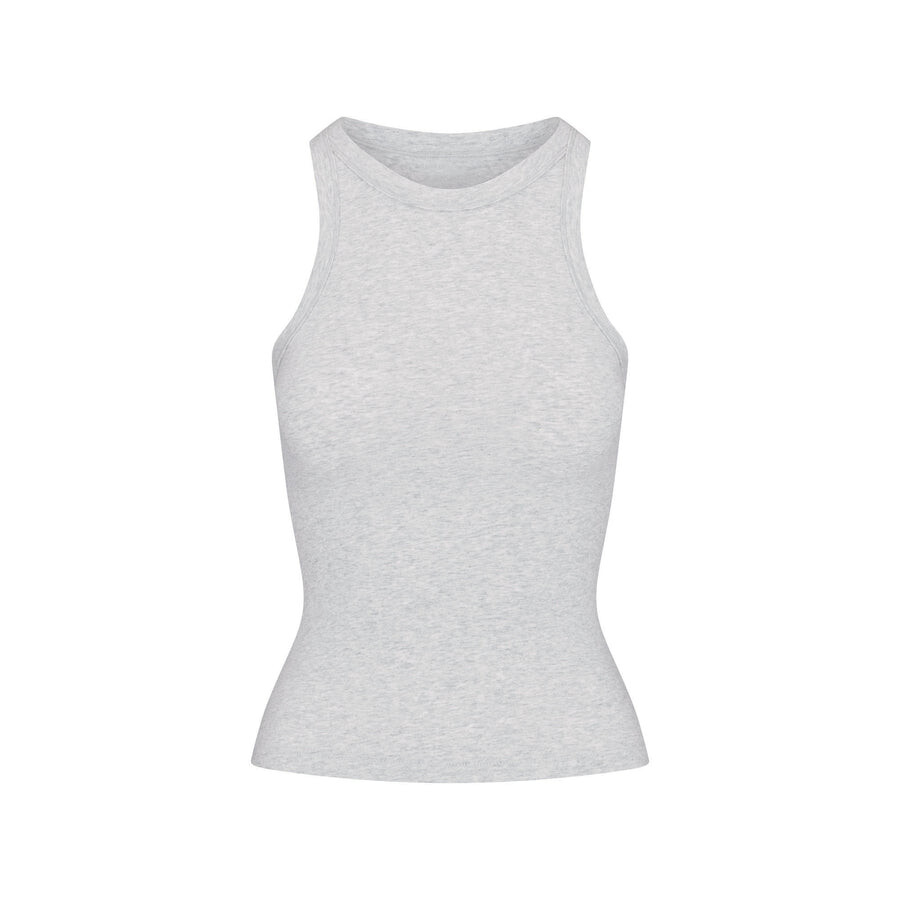 

Майка с круглым вырезом SKIMS Cotton Jersey, цвет Light Heather Grey