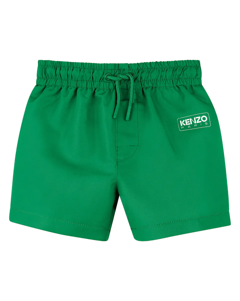 

Однотонный купальник для мальчиков со шнурком Kenzo Kids, зеленый