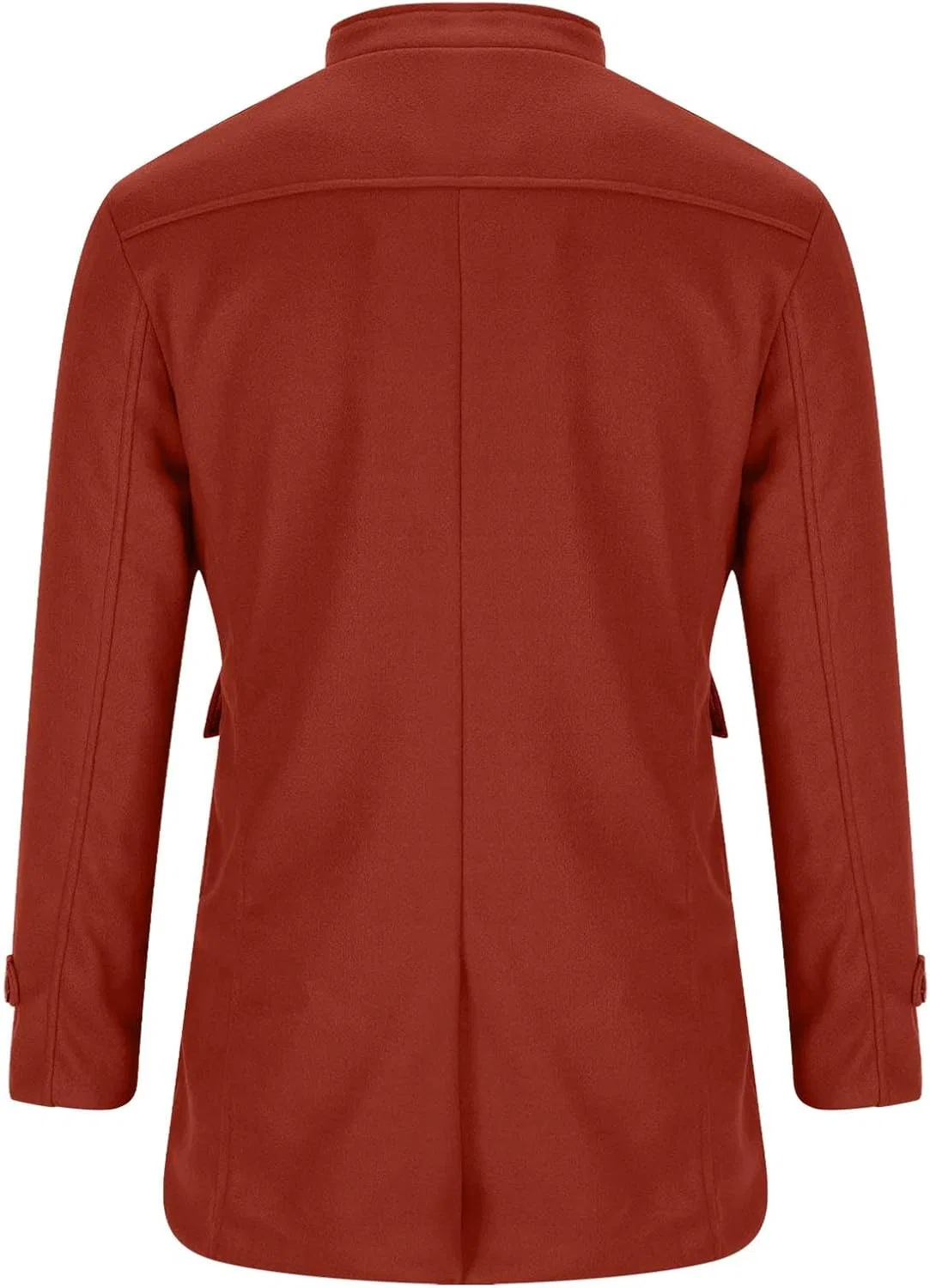 Мужское повседневное пальто-тренч Slim Fit со стоячим воротником, длинное пальто, зимнее модное однобортное пальмо generic, оранжевый — фото 4