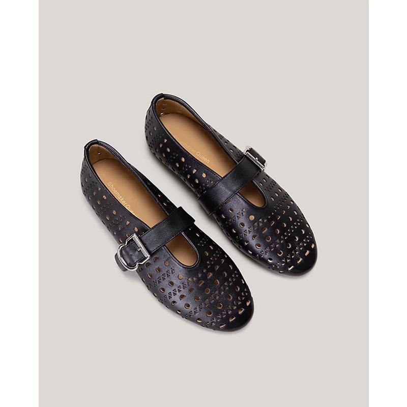SHOEMAKER QUEEN Стильные золотые балетки Flat Mary Jane, цвет Stylish Gold — фото 4