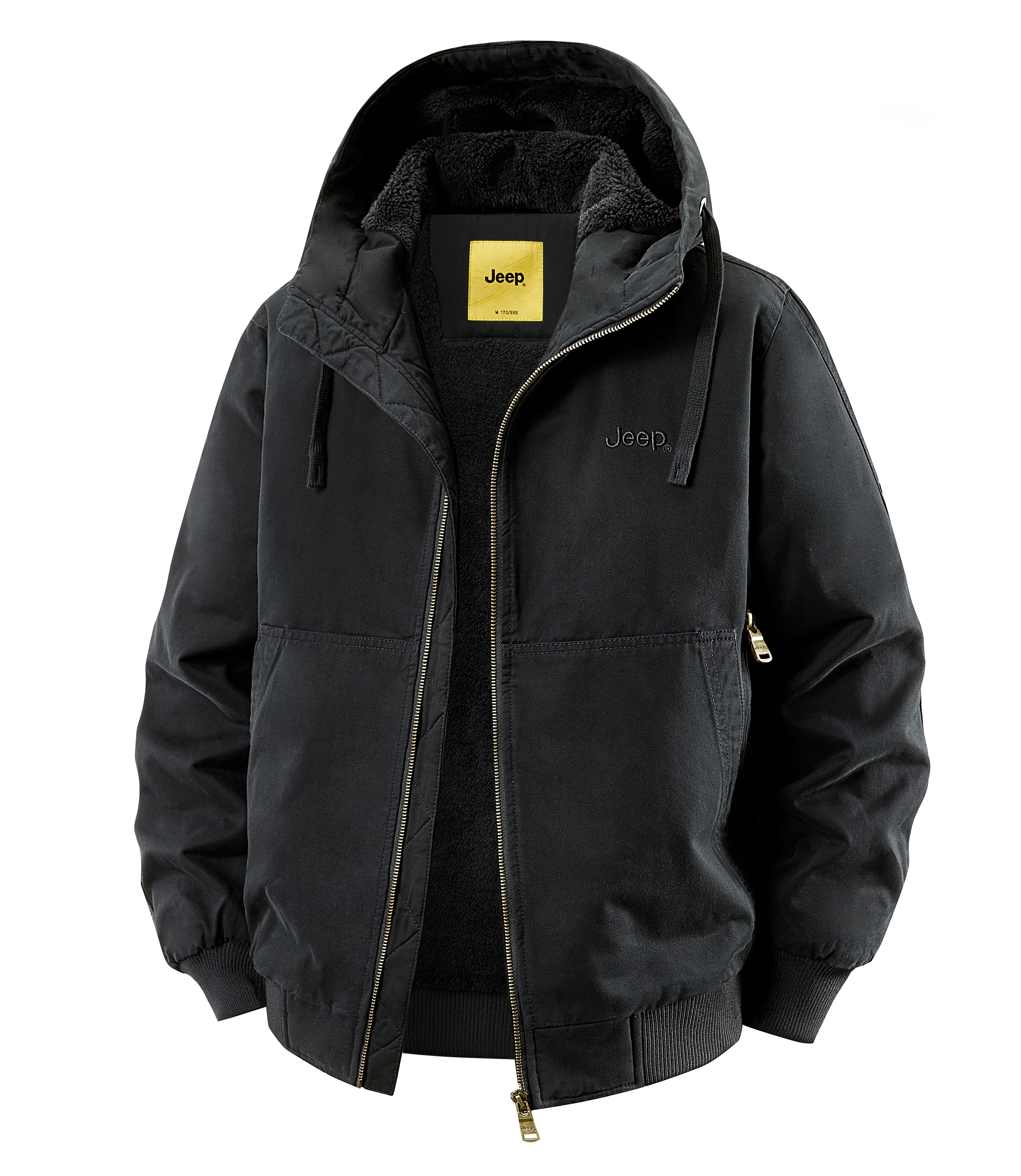 

Куртка Unisex Hooded Fleece lined Workwear Jeep, черный