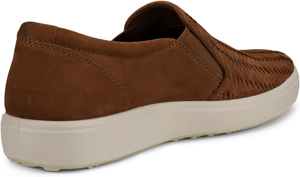 Мужские слипоны ECCO Soft 7 Woven 2.0, коричневый — фото 3
