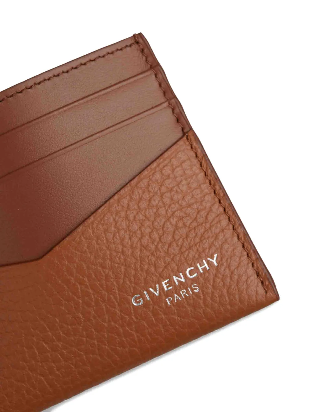 Картхолдер из зернистой кожи Givenchy, коричневый — фото 4