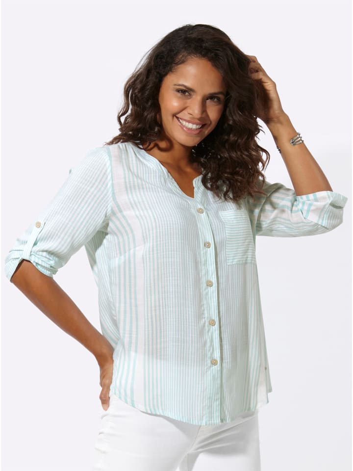 

Полосатая блузка в мятно-белую полоску WITT WEIDEN