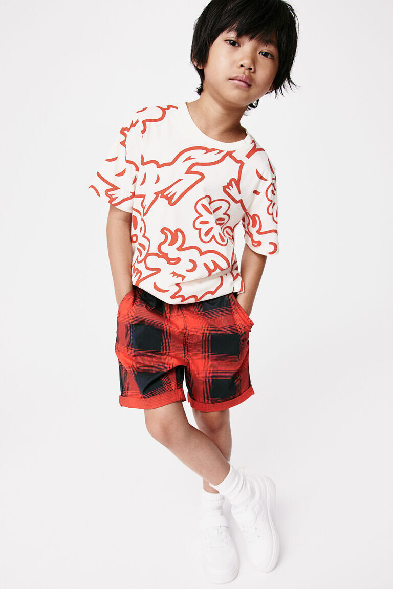 

Хлопковые шорты без застежки H&M, красный