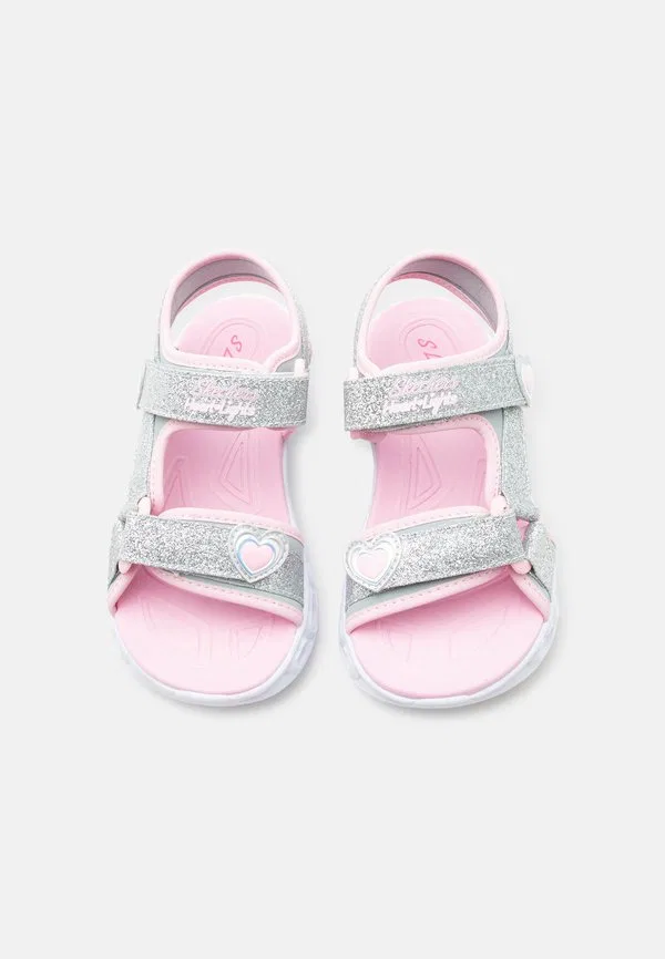 Сандалии heart lights, серебристые с блестками/розовые Skechers, Silver-Coloured Sparkle/Pink — фото 4