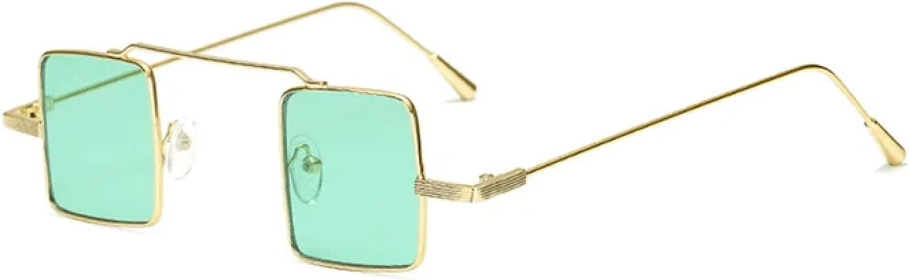 

Стильные маленькие металлические солнцезащитные очки в стиле стимпанк для мужчин и женщин, винтажные солнцезащитные очки в стиле стрит-моды, защита от УФ-излучения UV400 TKKTLLT, Gold Green