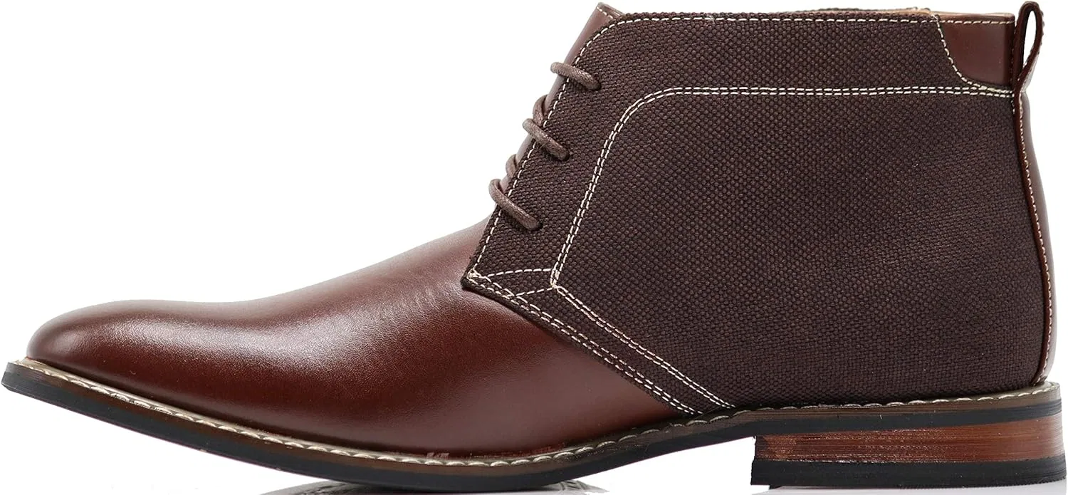 Мужские ботинки Titan04 Spectator Tweed Plaid Two Tone Chukka Ankle Wingtips Oxfords с перфорацией и шнуровкой, двухцветные, в клетку Enzo Romeo, Brown — фото 4
