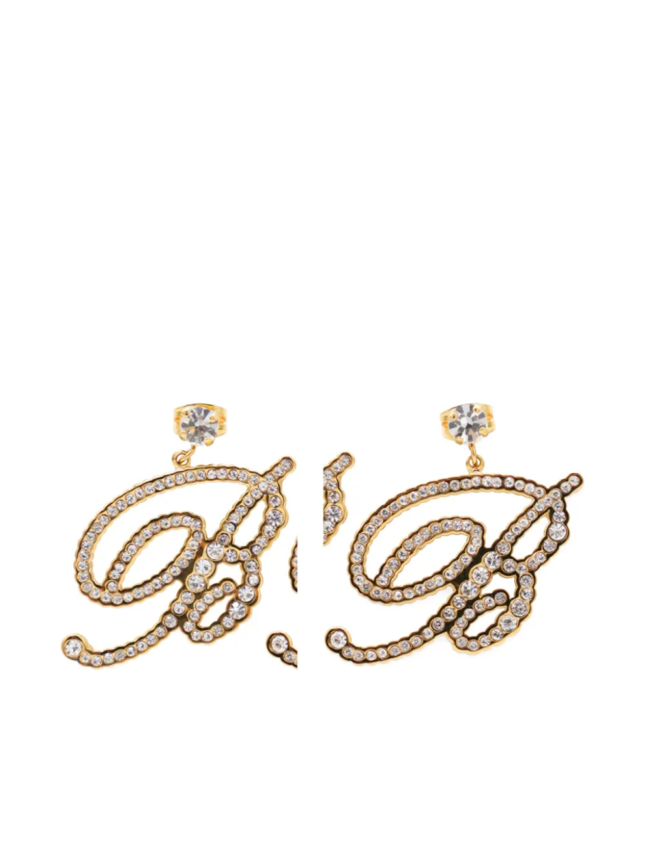 

Серьги с логотипом Blumarine, украшенные кристаллами, золотой