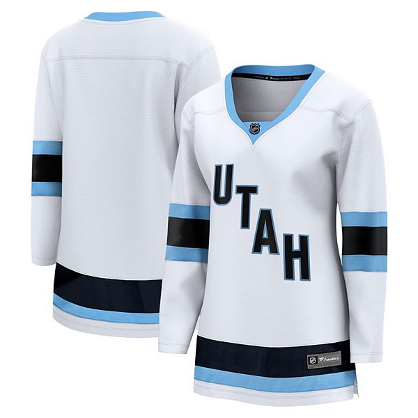 

Женская белая хоккейная футболка Utah Hockey Club away premier breakaway Fanatics, Белый, Женская белая хоккейная футболка Utah Hockey Club away premier breakaway Fanatics