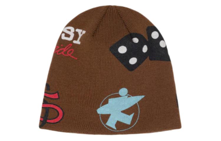 

Акриловая шапка унисекс коричневая Stussy