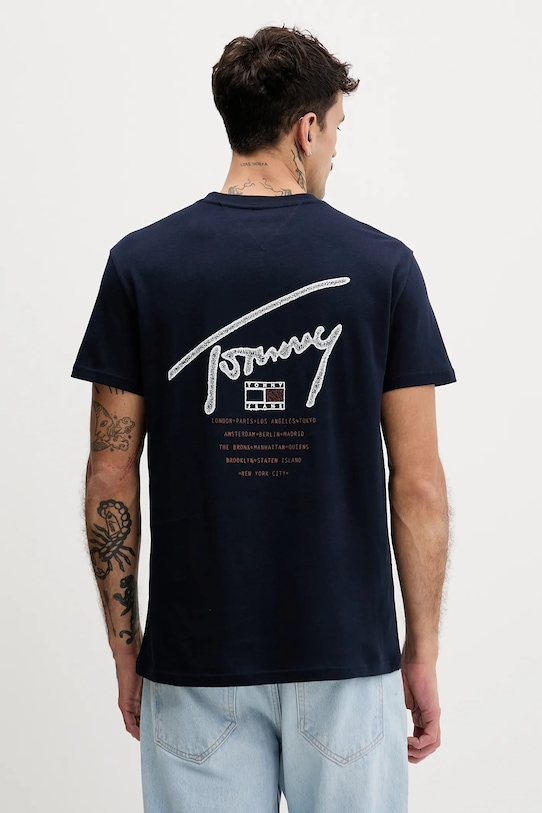 

Хлопковая футболка Tommy Jeans, темно-синий