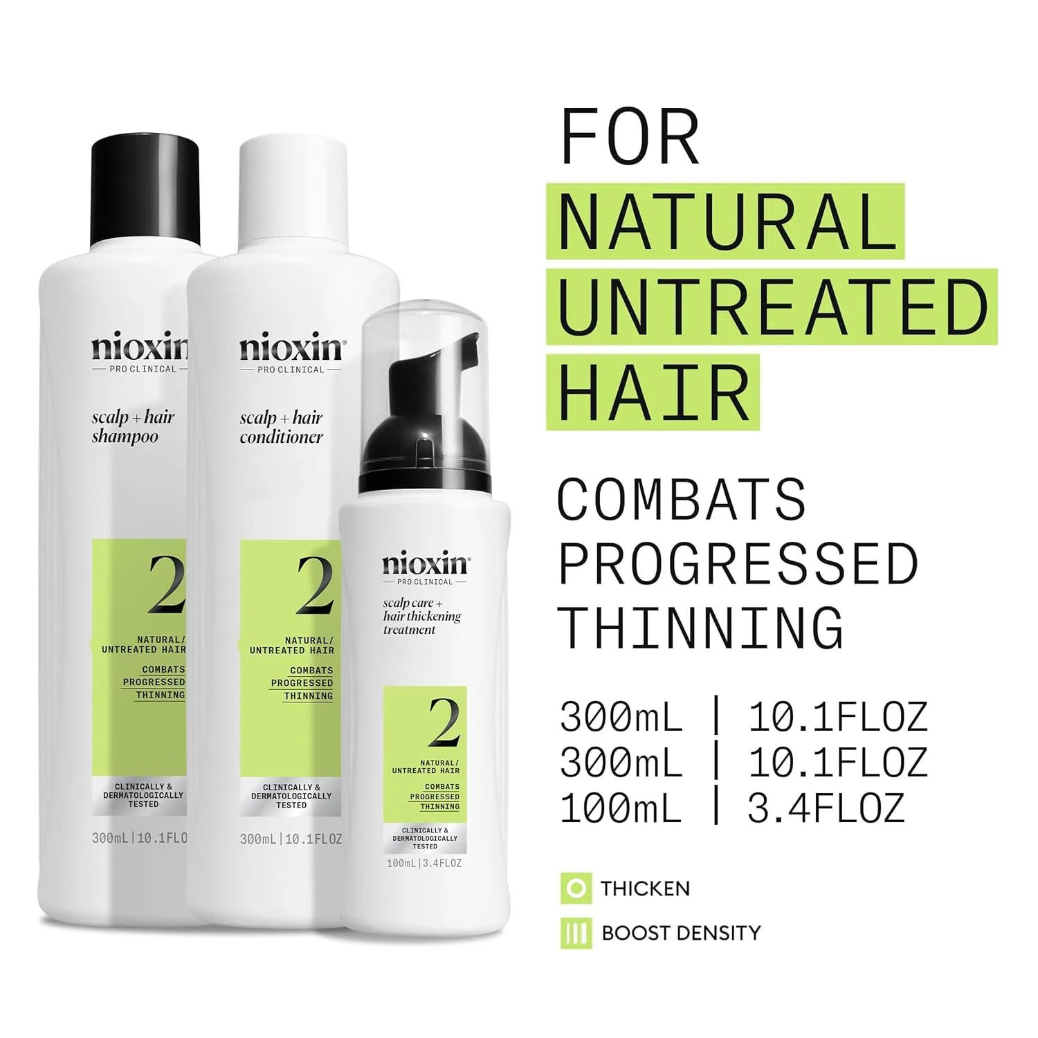 Набор Nioxin System Kit 2 для очищения, кондиционирования и ухода за кожей головы для более густых и сильных волос, запас на 3 месяца + Night Density Rescue, ночная несмываемая антиоксидантная сыворотка для густоты и объема волос — фото 3