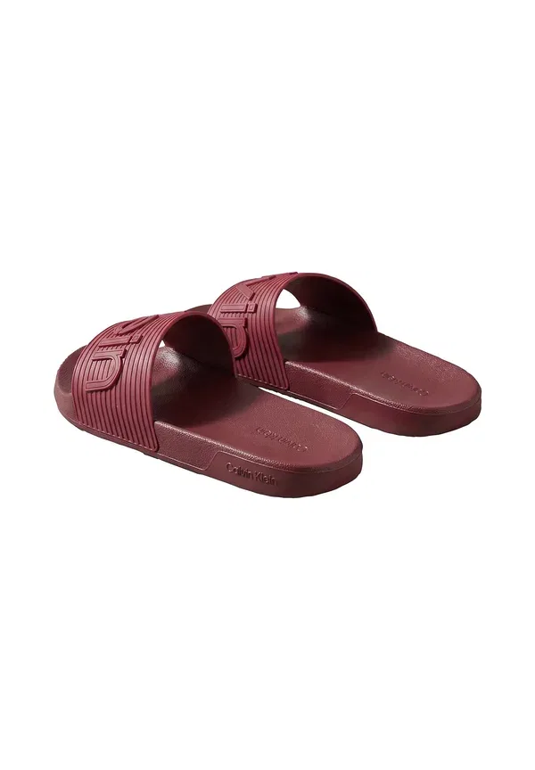 Сланцы Calvin Klein Nemo contoured emblem logo sliders pool slides, ревень — фото 4