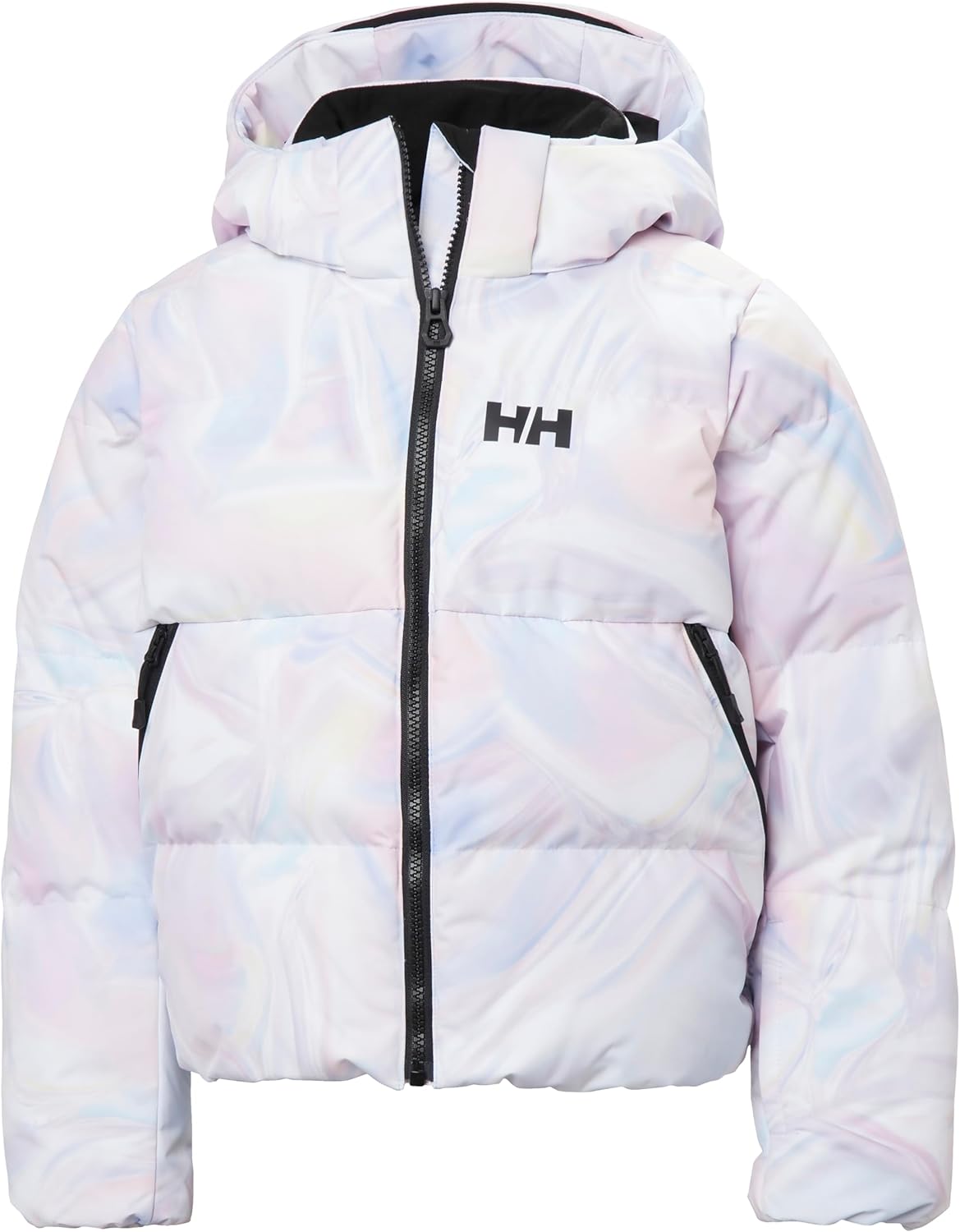 

Куртка Helly-Hansen Junior Girl Nora Puffy Jacket - теплая, водонепроницаемая, прочная верхняя одежда для детей Helly Hansen, 687 Reflections Aop